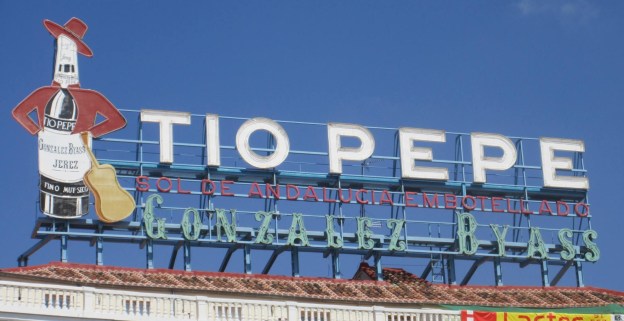 Tio Pepe sign in Plaza Mayor, Madrid
